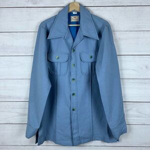 Vintage Levis Panatela Mens Large Long Shacket Dagger Collar 70s Button Up Shirt